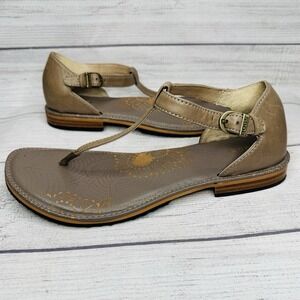 Bogs Memphis Thong T-Strap Sandals Taupe Leather Size 8‎